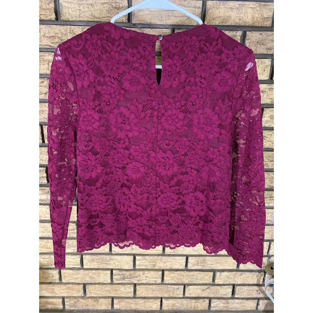 Artelier Nicole Miller Lace Long‎ Sleeve Top